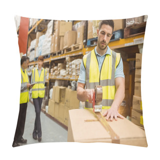 Personality  Warehouse Workers Preparing A Shipment Pillow Covers