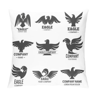 Personality  Eagle Or Falcon Black Silhouettes For Branding Pillow Covers