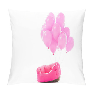 Personality  Pink Pet Bed With Balloons Isolated On White Pillow Covers