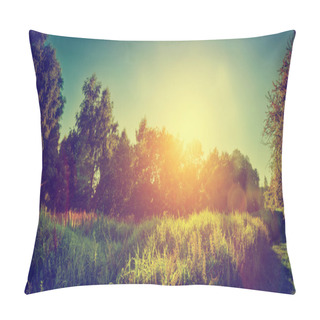 Personality  Green Sunny Landscape, Pillow Covers