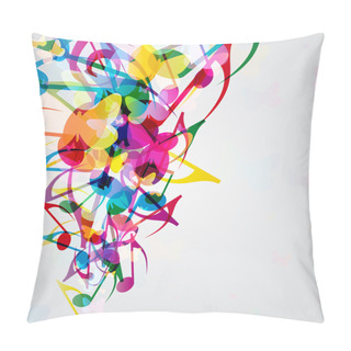 Personality  Colorful Music Background With Bright Musical Design Elements. Pillow Covers