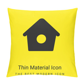 Personality  Bird Home With Small Hole Minimal Bright Yellow Material Icon Pillow Covers