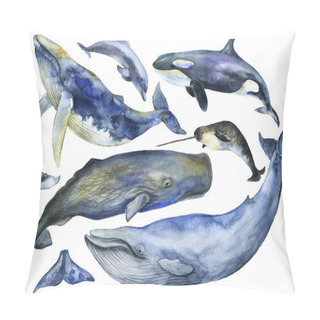 Personality  Watercolor Marine Mammals Pillow Covers