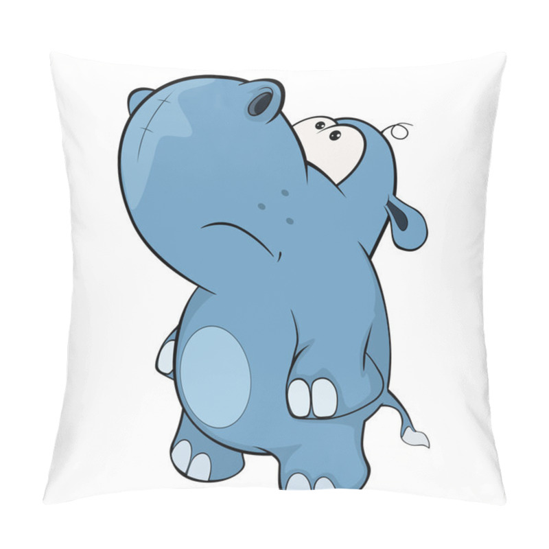 Personality  A little Cartoon hippo. pillow covers