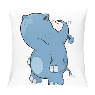 Personality  A Little Cartoon Hippo. Pillow Covers
