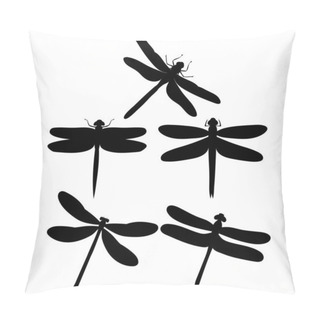 Personality  Isolated, Dragonfly Flies, Insect, Set Of Silhouettes Pillow Covers