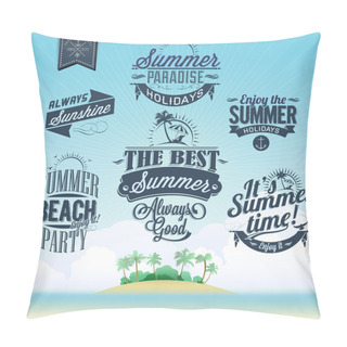 Personality  Retro Elements For Summer Calligraphic Designs Pillow Covers