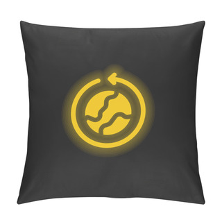 Personality  Around The World Yellow Glowing Neon Icon Pillow Covers