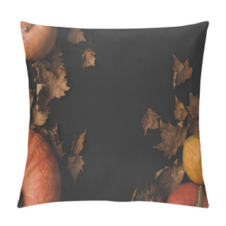 Personality  Pumpkins And Dried Leaves Pillow Covers