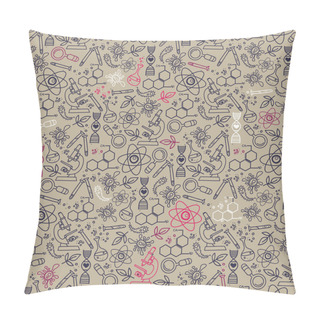 Personality  Seamless Pattern For Science In Hand Drawn Doodle Style Pillow Covers