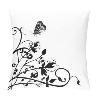 Personality  Abstract Flower With A Butterfly Pillow Covers