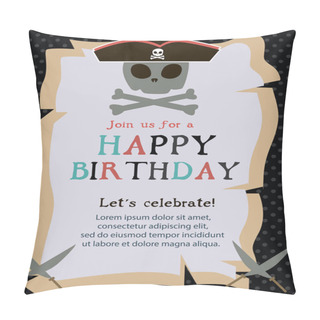Personality  Pirate Happy Birthday Invitation Card  Pillow Covers