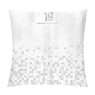 Personality  Abstract Technology Geometric Data Squares Pattern Triangles Overlay Gradient Gray Color On White Background. Vector Illustration Pillow Covers