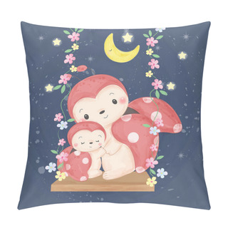 Personality  Cute Ladybug Motherhood Illustration, Animal Clipart, Baby Shower Decoration, Woodland Illustration. Pillow Covers