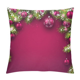 Personality  Christmas Fir Branches And Balls Pillow Covers