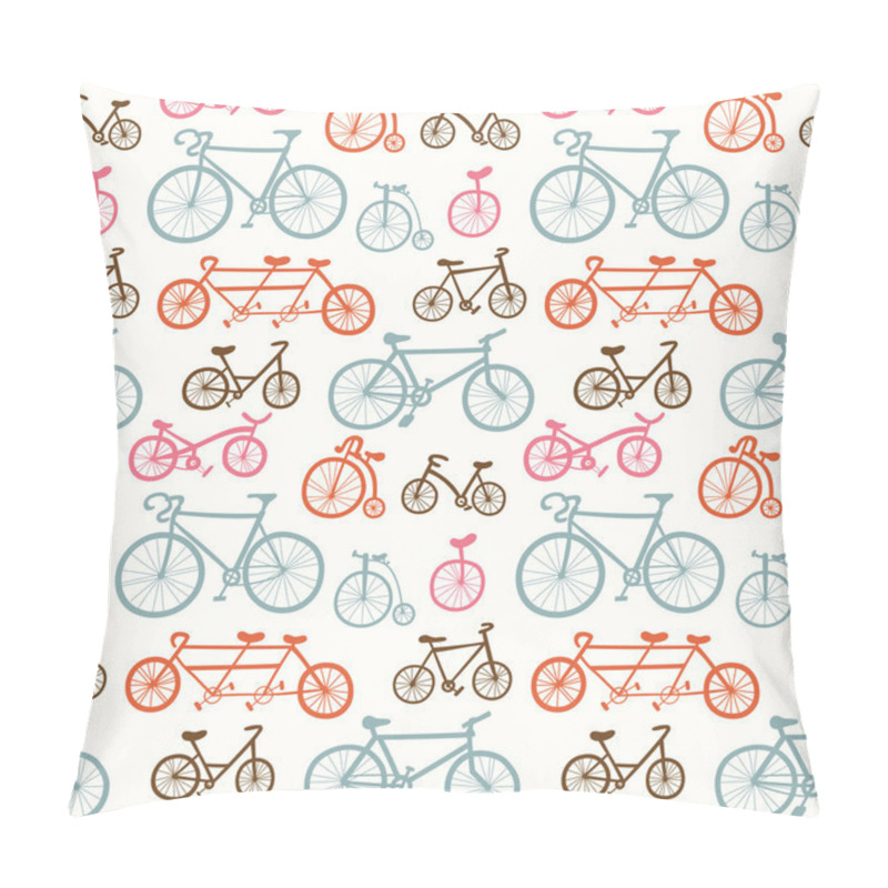 Personality  Pattern With   Bicycles. Pillow Covers