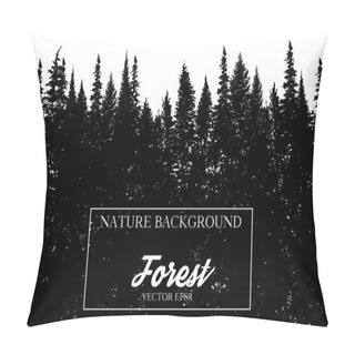 Personality  Vector Landscape With Fir Trees Pillow Covers