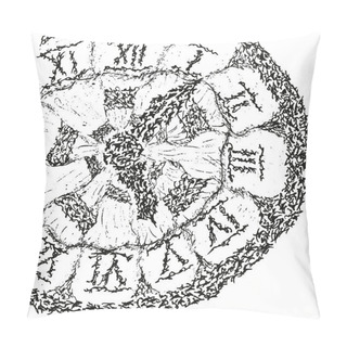 Personality  Abstract Stylized B&W Ancient Clock Pillow Covers
