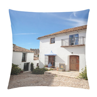 Personality  Narrow, Cobbled Streets And Houses Of Spanish Pueblo Pillow Covers