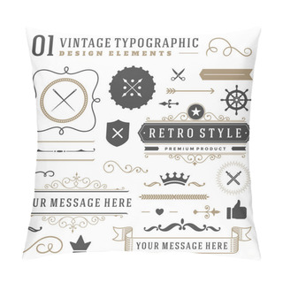 Personality  Retro Vintage Typographic Design Elements Pillow Covers