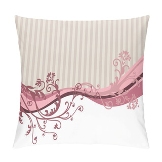 Personality  Pink Vector Flowers On Striped Background Pillow Covers