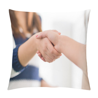 Personality  Two Women Shaking Hands Pillow Covers