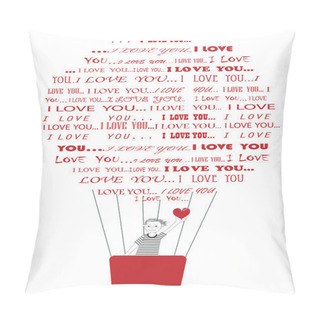 Personality  Boy Flying In I Love You Hot Air Baloon Pillow Covers