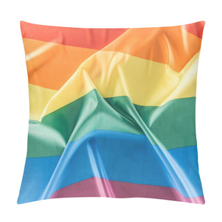 Personality  Top View Of Creased Lgbt Rainbow Flag Pillow Covers
