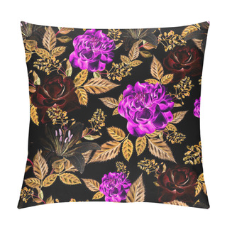 Personality  Bright Watercolor Pattern With Flowers Of A Rose, Lily And A Peony.  Pillow Covers