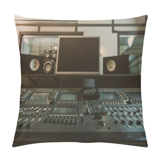 Personality  View Of Graphic Equalizer At Modern Recording Studio Pillow Covers