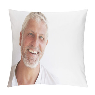 Personality  Mature Man Standing Against Wall Pillow Covers