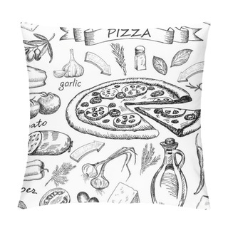 Personality  Pizza Ingredients Pattern. Pillow Covers