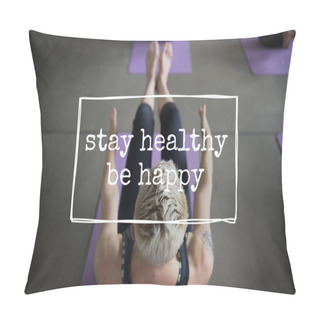 Personality  Blonde Woman Doing Yoga Workout Pillow Covers