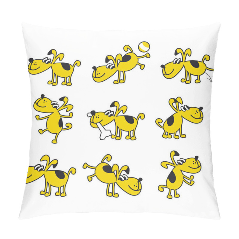 Personality  Simple funny yellow dog mascot pillow covers
