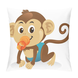Personality  Baby Monkey With Pacifier Pillow Covers