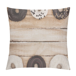 Personality  Donuts On Wooden Table Top Pillow Covers
