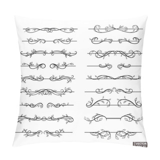 Personality  Set Of Decorative Swirls Dividers. Ornamental Decorative Elements. Pillow Covers