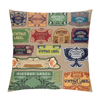 Personality  Vector Vintage Items: Label Art Nouveau Pillow Covers