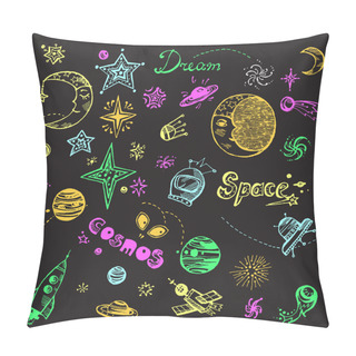 Personality  Hand Drawn Set With Space Elements Pillow Covers