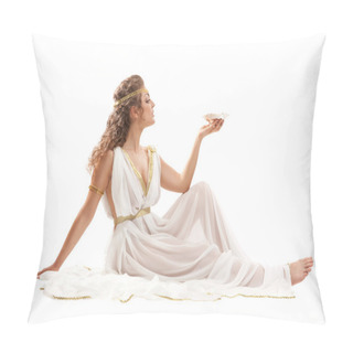 Personality  Series: Classical Greek Goddess In Tunic Holding Bowl Pillow Covers