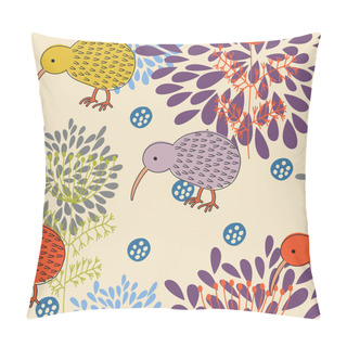 Personality  Romantic Seamless Pattern. Birds In Flowers Pillow Covers
