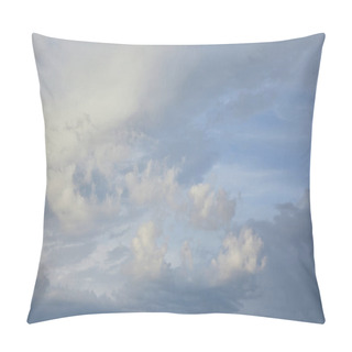 Personality  View Of White And Grey Clouds On Blue Sunlight Sky Background  Pillow Covers