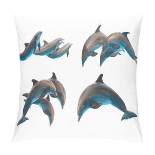 Personality  Jumping Dolphins On White Pillow Covers