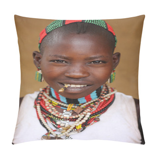 Personality  Beautiful Smiling Hamer In Lower Omo Valley, Ethiopia Pillow Covers