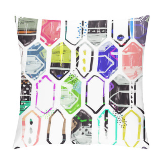 Personality  Seamless Pattern Design With Watercolor Vertical Hexagons Pillow Covers