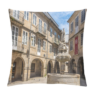 Personality  San Vincente Fountain At The Campo Place In Lugo - Spain Pillow Covers