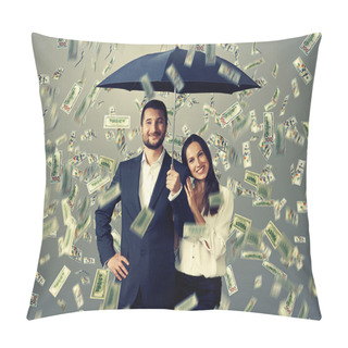 Personality  Couple Under Money Rain Pillow Covers