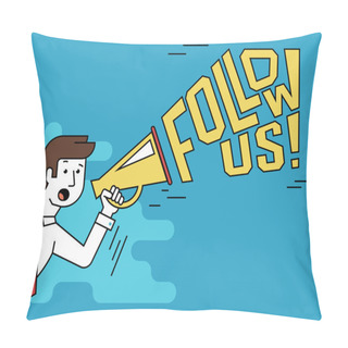 Personality  Megaphone With Typography Design For Social Networks Pillow Covers