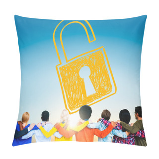 Personality  Business People And Sucurity Lock Guard Concept Pillow Covers