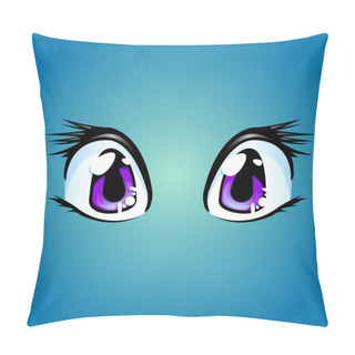 Personality  Vector Illustration Of A Pair Of Cartoon Eyes Pillow Covers